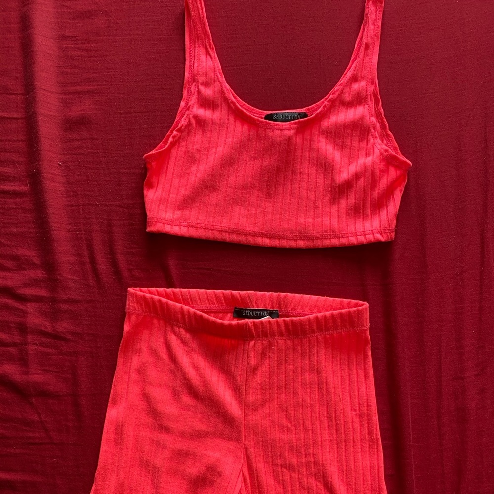 Two piece HOT pink set